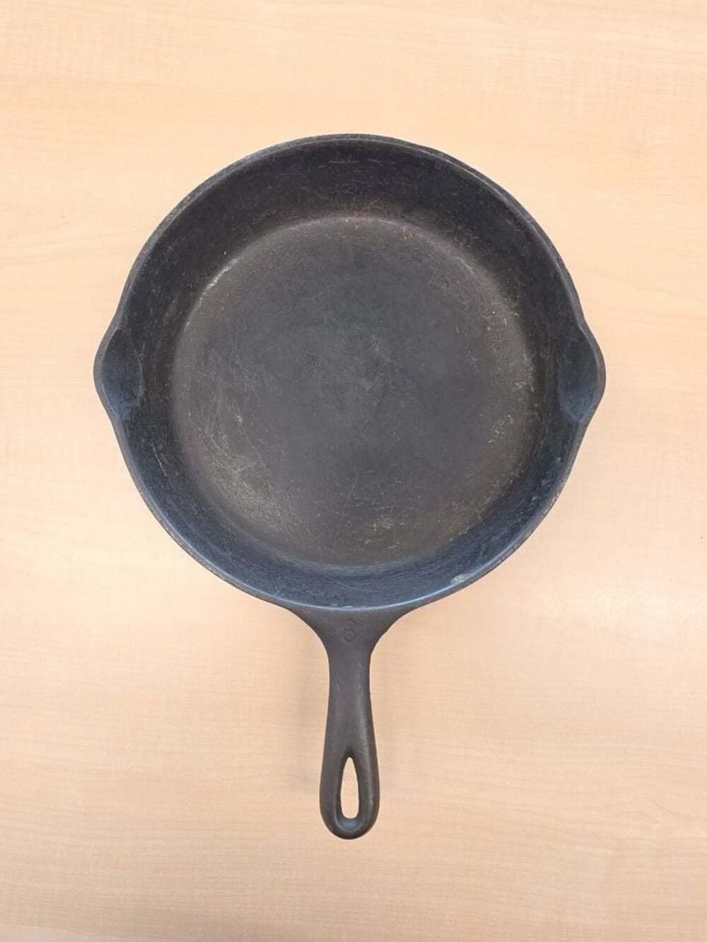 Vintage Wagner Ware Sidney -O- #8 Cast Iron Skillet 10" Double Spout 1058